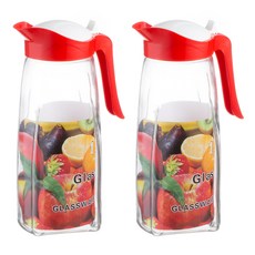 카라 유리물병 2p, 빨강, 1.5L