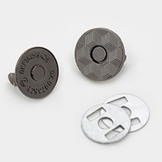 HAPPY BEARS 纖薄圓形磁扣 2入組 14mm, 金屬灰, 6套