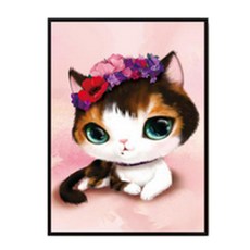 Interpop可愛貓咪5D鑲鑽十字繡 50*40cm, 3, 1個