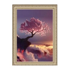 인터팝 벗꽃나무 5D 보석 십자수 32 x 42 cm, 혼합 색상, 1개