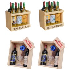 室內裝飾用迷你磁鐵組 A款酒箱 2入 + D款禮物盒 2入, 隨機出貨