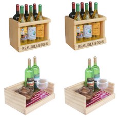 室內裝飾用迷你磁鐵組 A 紅酒箱 2入 + C 紅酒託盤 2入, 隨機出貨