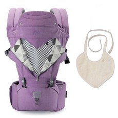 CONY BABY 竹纖維嬰兒背帶+毛圈圍兜, 紫色