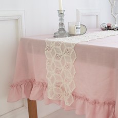 BYJIMI 茱莉蕾絲桌旗, 自然米色, 2人(130 x 25 cm)