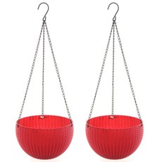 Maket Gamseong 高級藤編紋樣懸掛式花盆架, 隨機出貨