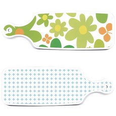 Roem Design 上菜砧板 2件組 圓形圖案粉彩藍套組, 圓形圖案粉彩藍, floral 連翹花, 1套