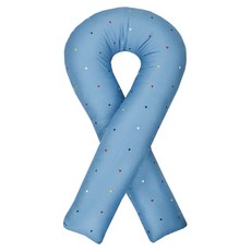 Ein Haus 條紋 AU 形棉枕, 藍色