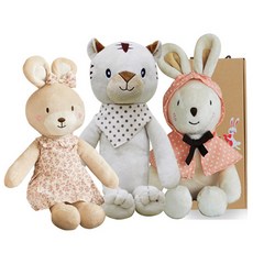 CONY BABY 安撫娃娃 兔子 40cm+白虎 隨機出貨 60cm+兔子 60cm+禮盒, 1組