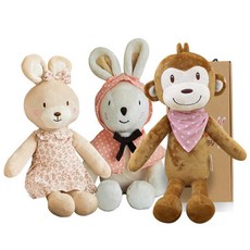 코니베이비 띠별 가족 애착 인형세트 아기베순이 40 + 내친구원숭이 60 랜덤 발송 + 내친구토끼 60 + 선물박스, 1세트