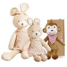 CONY BABY 安撫娃娃 小猴子 40cm+兔子 隨機出貨 40cm+兔子 80cm+禮盒, 1組