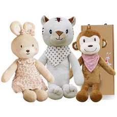 CONY BABY 安撫娃娃 兔子 40cm+猴子 隨機出貨 40cm+白虎 隨機出貨 60cm+禮盒, 1組