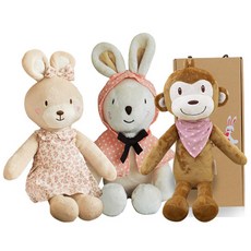 코니베이비 띠별 가족 애착 인형세트 아기베순이 40 + 아기원숭이 40 랜덤 발송 + 내친구토끼 60 + 선물박스, 1세트