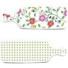 Roem Design 上菜砧板 2件組 圓形圖案粉彩綠套組, 圓形圖案粉彩綠, 浪漫玫瑰, 1套