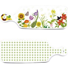 Roem Design 上菜砧板 2入 圓形圖案粉彩綠色組, 圓形圖案粉彩綠色, 花壇, 1套