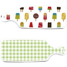 Roem Design 擺盤砧板 2入 粉彩格紋綠色套組, 粉彩格紋綠色, 硬質, 1套