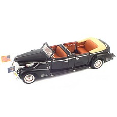LUCKYDIECAST 1/24 1938 凱迪拉克V-16 PRESIDENTIAL LIMO汽車模型 YAT240282BK, 混色