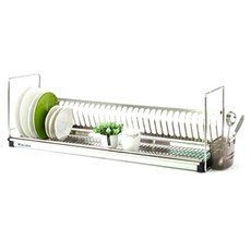 웰메이트 이녹스 식기건조대 1단 + 수저통 + 흔들림 방지캡 5p, 건조대(실버), 수저통(실버 + 블랙), 1개