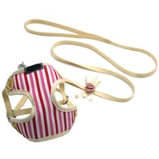 인터팝 강아지 플라워 스트라이프 하네스 S, 03, 1개