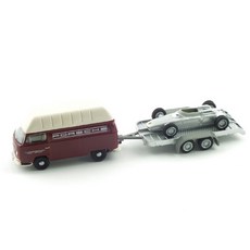 優質複製品1/87 Volkswagen T2+Porsche 804+拖車 限量版模型汽車, 混色