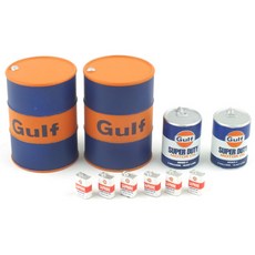 TRUE SCALE模型 1/18 Gulf Oil Pack Gulf Oil Diarama公仔, 1套