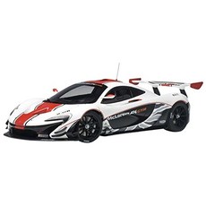 AUTOART複製品McLAREN P1 GTR GLOSS WHITE/RED STRIPES模型 AA815412WH, 混色