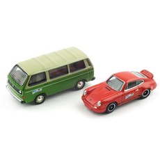 PREMIUM CLASSIXXS 레프리카 1/87 Porsche 911 2.7 RS + VW T3 kombi Set 모형 자동차, 혼합 색상, 1개