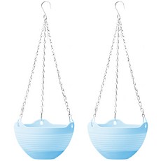 市集感性彩色懸掛花盆架 2入, 藍色, 2個