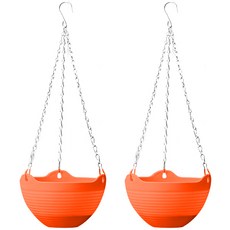 마켓감성 컬러 행잉 화분 걸이, 오렌지, 2개