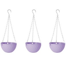 粉彩圖案花盆掛架, 紫色的, 3個