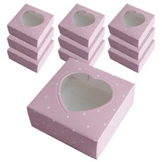 Tina Picnic 圓點亮面愛心皂盒, 粉紅色, 10入