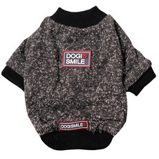 도기스마일 강아지 패션 보카시 니트, 블랙, 1개