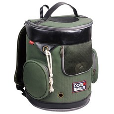 도기스마일 아웃도어 원형 백팩, 그린 + 블랙, 1개