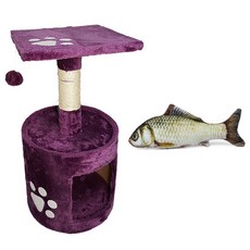 인터팝 냥냥 켓타워 + 물고기 캣닢 쿠션 20cm 램덤 발송, C, 1세트
