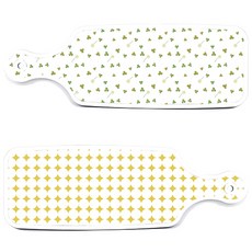 Roem Design 上菜砧板 2入 圓形圖案 粉彩黃色 砧板組, 圓形圖案 粉彩黃色, 三葉草, 1套