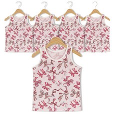 Maykids 女童蝴蝶結印花背心 5入