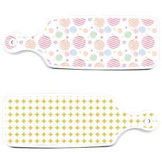 Roem Design 上菜砧板 2入 圓形圖案 粉彩黃色砧板組, 圓形圖案粉彩黃色, 線條圓形, 1套