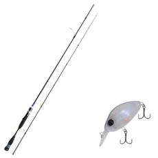 Aomax Neo黑色旋轉型擬餌釣竿 S-702ML+Damiki DC-100硬餌擬餌 55mm 267H GHOST SMOG, 1套