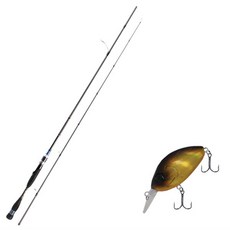 Aomax Neo黑色旋轉型擬餌釣竿 S-702ML+Damiki DC-100硬體擬餌 55mm 236H BLACK GOLD HOLO, 1套