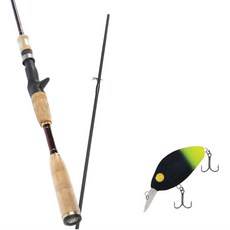 Won Da Besta路亞竿 632MBC+Damiki DC-100硬餌路亞 55mm 009-1 GREEN TAIL BLACK, 1套
