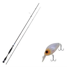 Aomax Neo黑色捲線器型擬餌竿 S-662ML+Damiki DC-100硬餌擬餌 55mm 269T ORANGE SPOT PEARL, 1套