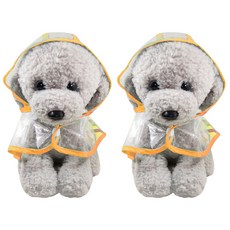 Block Mart 寵物透明雨衣 2入組, 橘色