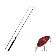 Apice Fire Storm釣魚竿 S662ML+Damiki DC-100硬餌路亞釣魚竿 55mm 307D RED CRAW, 1套