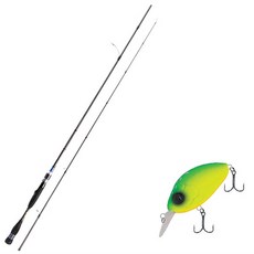 Aomax Neo Black Spinning Type擬餌釣竿 S-702ML+Damiki DC-200硬體擬餌 55mm206D MAT TIGER, 1套