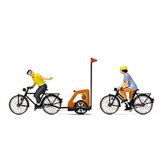 PREISER複製品1/87騎自行車的家庭著色迷你模型 3入組 PRS106366FG, 1套