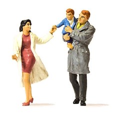 PREISER 複製品 1/32 父母告別孩童彩繪人體模型微型公仔 3p 套組 PRS630960FG, 1套