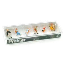 PREISER 複製品 1/87 孩童上學彩繪微型人體模型 7p 套組 PRS101811FG, 1套