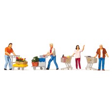 PREISER 複製品 1/87 Mart Shoppers 人偶套組 PRS107226FG, 1套