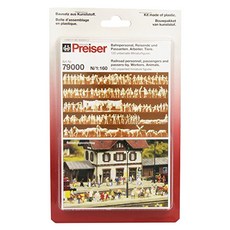 PREISER 複製品 1/160 鐵路乘員組和乘客未上漆公仔套組 PRS79000FG, 1套