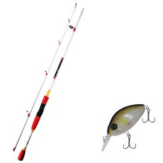 APIS BASS GAME XT 路亞釣竿 白色 + DAMIKI DC-100 硬餌路亞 55mm 304H SP AYU, 1套