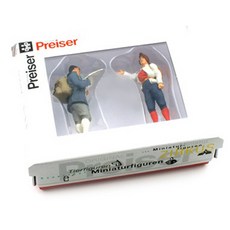 PREISER 複製品 1/32 徒步旅行者彩繪人體模型微型人偶 2p 套組PRS630878FG, 1套